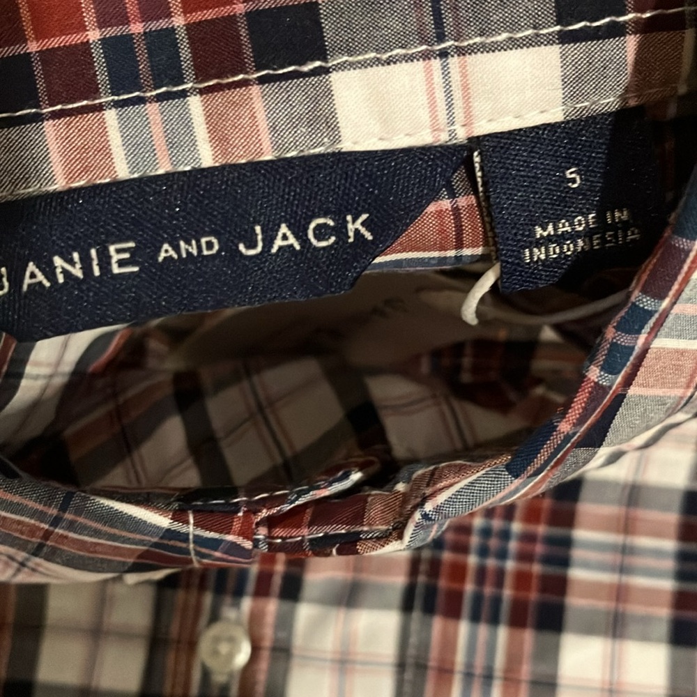 Janie and Jack TARTAN POPLIN SHIRT - Picture 6 of 9